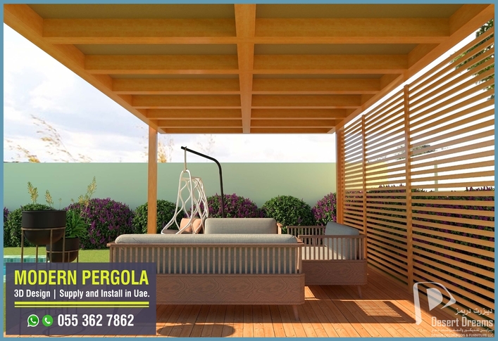 Wooden Pergola in Abu Dhabi | Design, Build and Install Wooden Pergola.