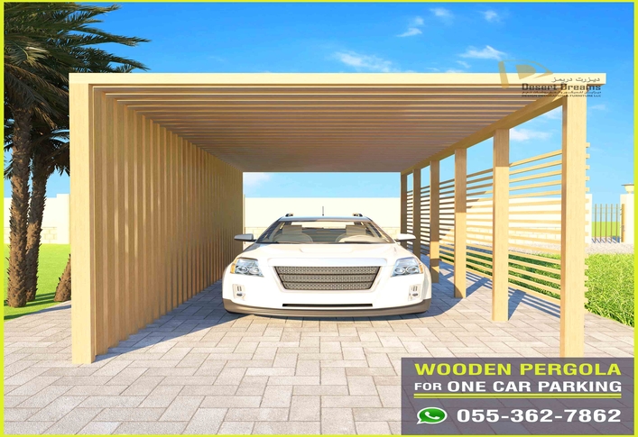 Car Parking Shades in Abu Dhabi | Aluminum Pergola | Wooden Pergola.