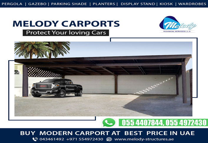 Car Parking Shade suppliers in Dubai | WPC/Aluminium Car Parking Shade