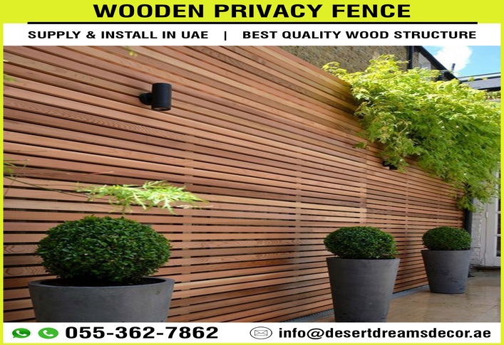 Swimming Pool Privacy Fences Uae | Brown Color Fences | Abu Dhabi.