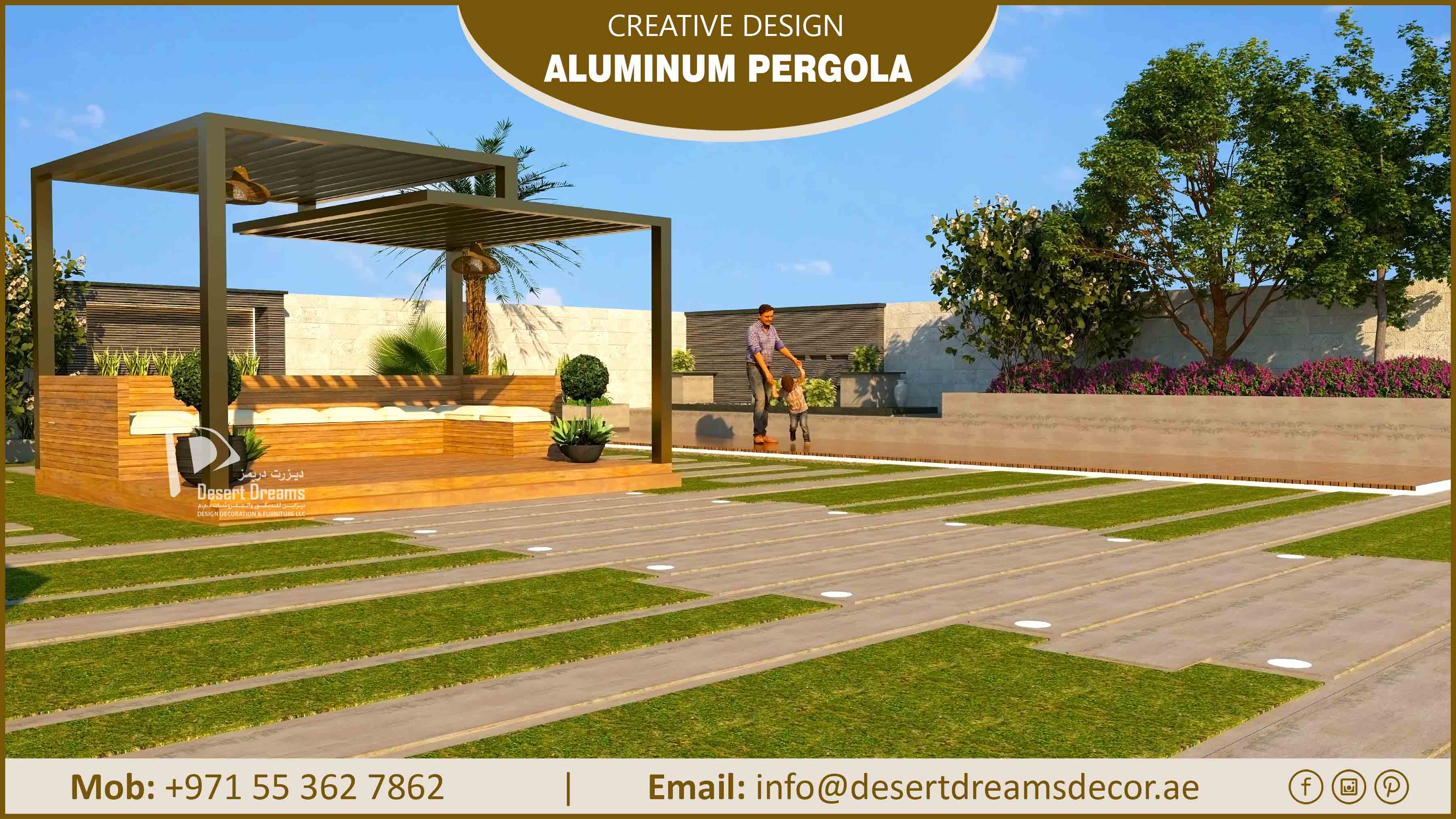 Aluminum Pergola Abu Dhabi | Design | Supply and Install Aluminum Pergola.