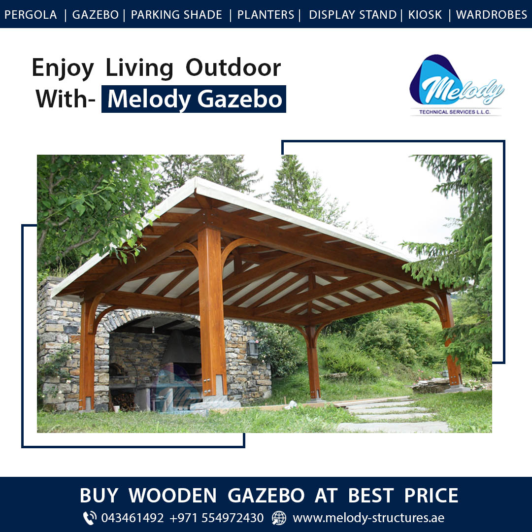 Wooden Gazebo Suppliers in Sharjah | Gable Roof Gazebo UAE | Outdoor Gazebo