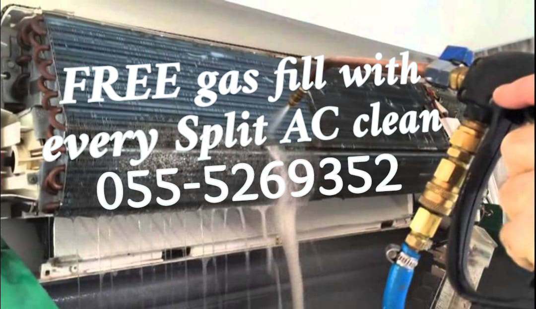 ac air conditioning clean repair fix gas 055-5269352 ajman sharjah uaq