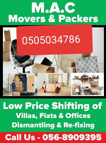 Mac movers and packers 0505034786